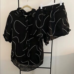 DISSH Black and White Shirt and Pants Set